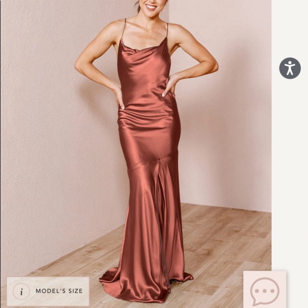 Stunning bridesmaid Revelry maxi slip dress